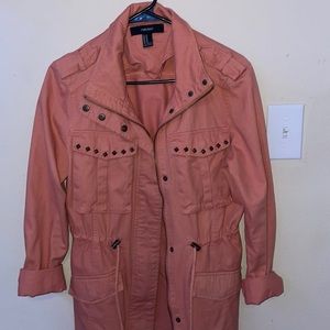 Pink long sleeve jean jacket